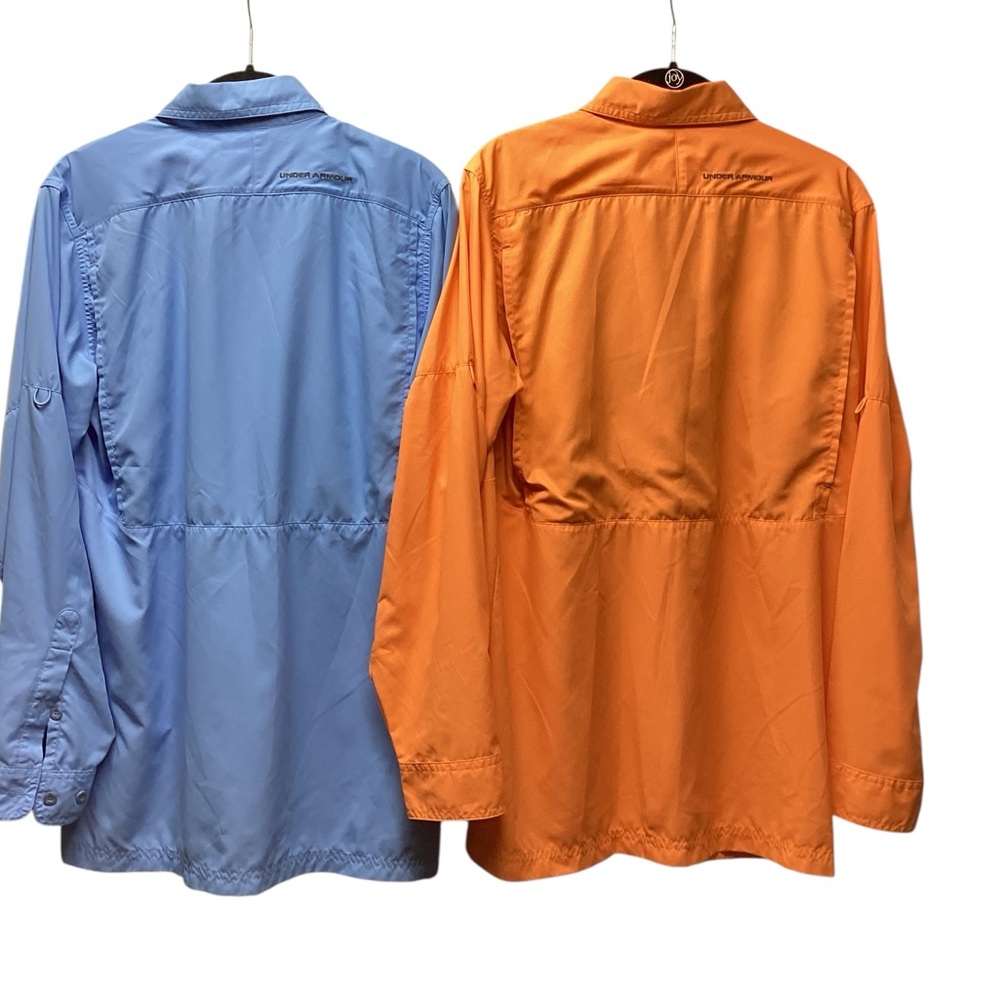 Under Armour Flats Guide outdoor shirts Orange And Dark baby blue Small - Picture 7 of 16